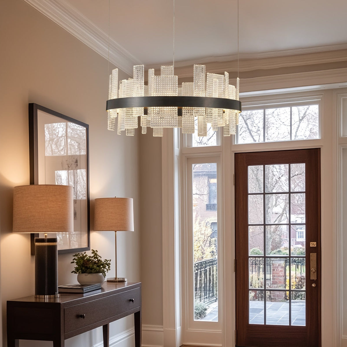 Griia Round Glass Chandelier