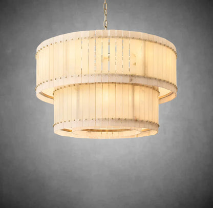 Marcus Alabaster Round Tiered Chandelier
