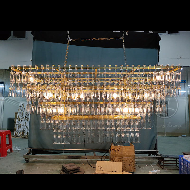 Marige 4-Tier Rectangular Chandelier 72"