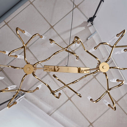 Brass Glass chandelier Ceiling light