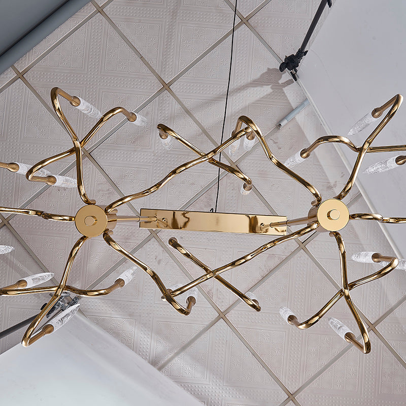 Brass Glass chandelier Ceiling light