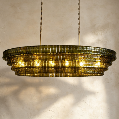 Glacien Oval Chandelier 54"W/65"W