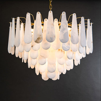 Anthea Spanish Alabaster Luxury Lamp Fixtures, Elegant Chandeliers