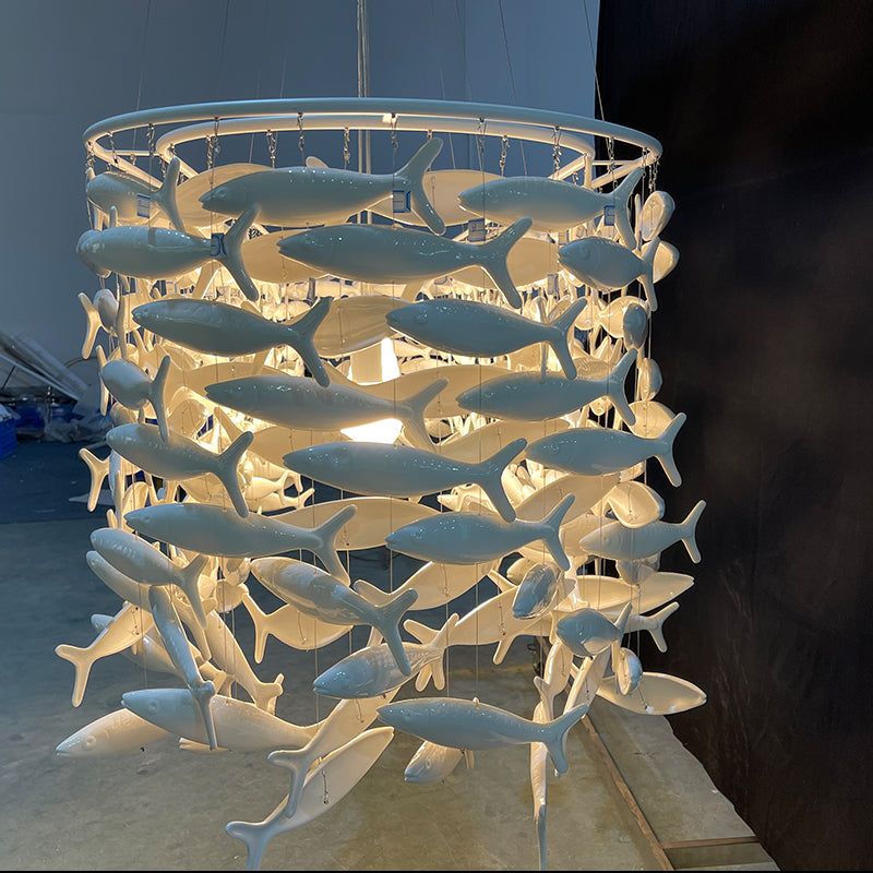 Porcelain Fish Shape Dining Table Chandelier chandeliers for dining room,chandeliers for stairways,chandeliers for foyer,chandeliers for bedrooms,chandeliers for kitchen,chandeliers for living room Kevinstudiolives   