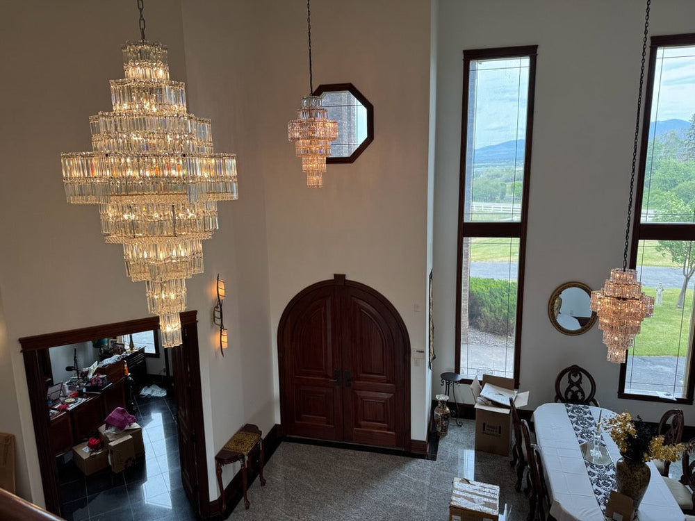 Celestia Multi-Tier Crystal Chandelier | Luxury Foyer & Staircase Lighting 23H