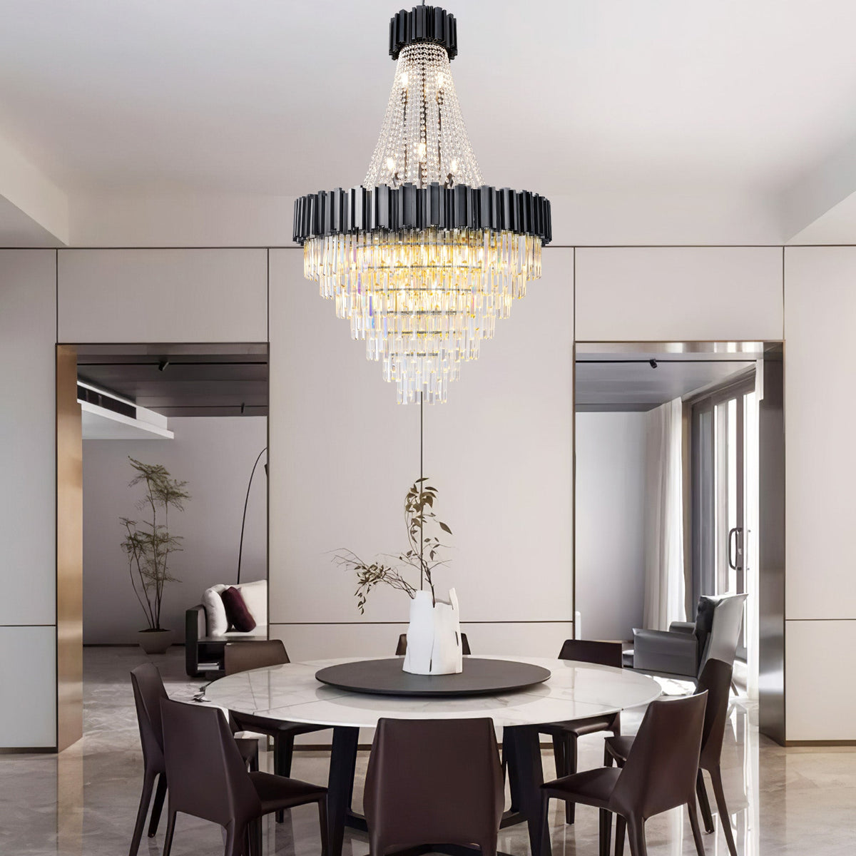 Preston Contemporary Crystal Round Chandelier
