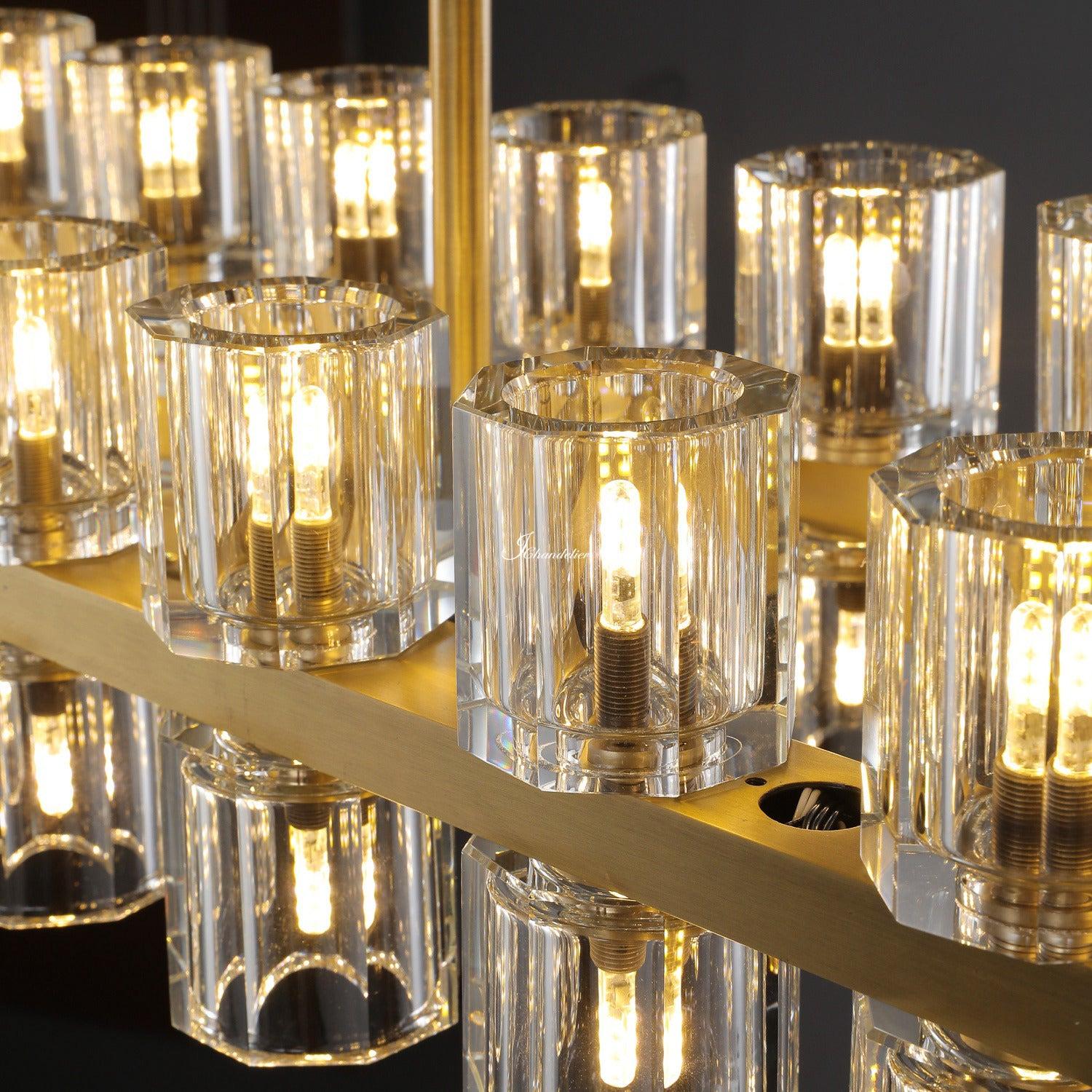 Auraline Crystal Rectangular Chandelier 54"