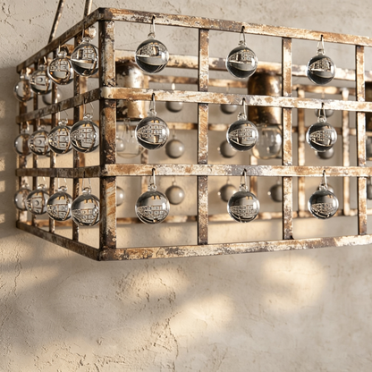 La Cage Rectangular Chandelier 7 Light
