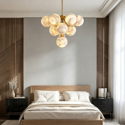 Modern Round Alabaster Chandelier
