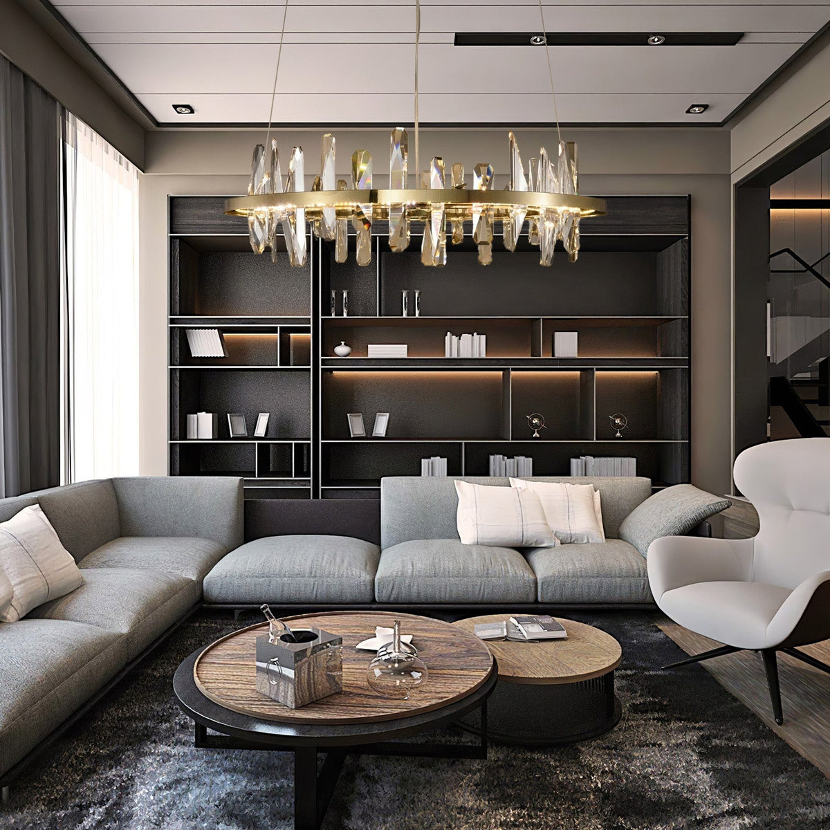 Mira Ring Crystal Chandelier