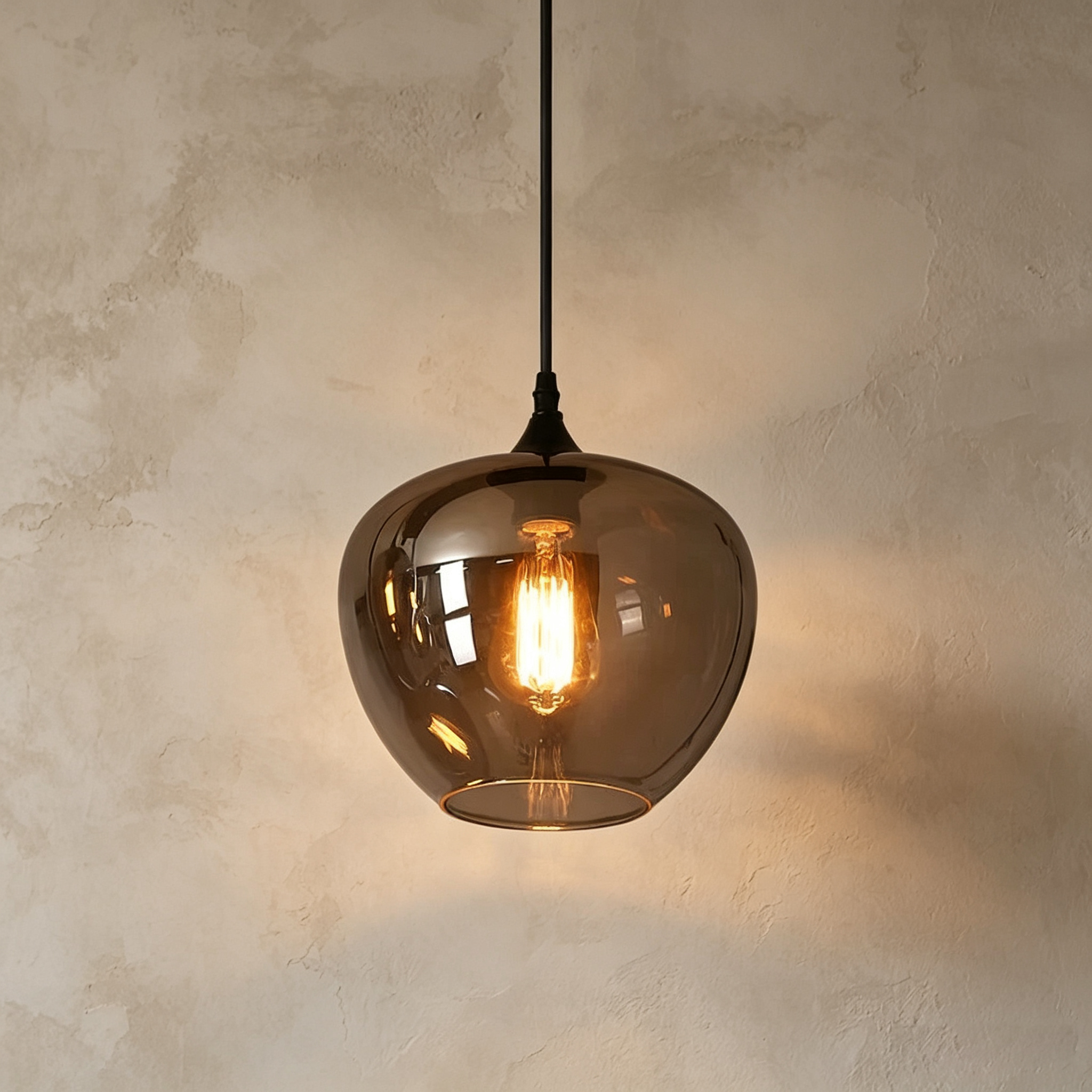 Modern Smoke Gray Glass Pendant Light