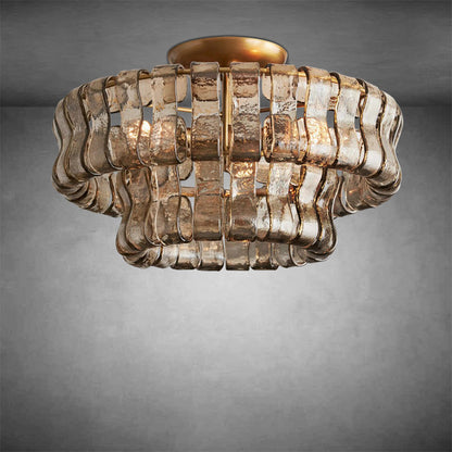 Denise Ghiaccio Glass Flush Mount Chandelier
