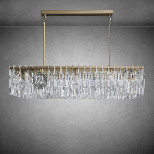 Marige K9 Crystal Rectangular Chandelier 60"