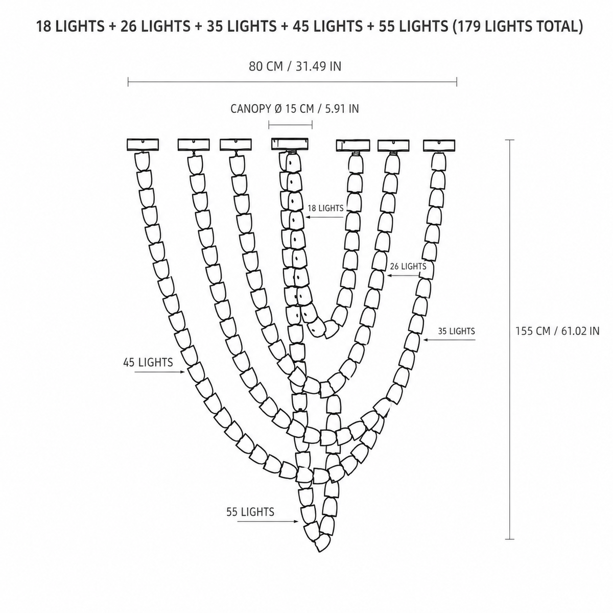 Living Room/Stairwell Chandelier – Modern Crystal Versailles Veil