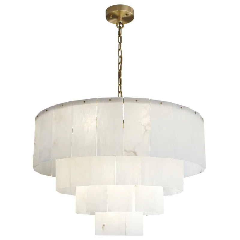 Classic Marble Multi-Layer Round Chandelier 31"