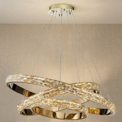 Ariis Triple Ring Crystal Chandelier