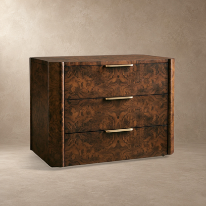 Sculptural Burl Wood Bedside Table