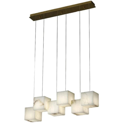 Prisca Alabaster Cubic Pendant For Dining Table, Kitchen Island Pendant