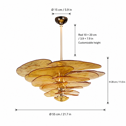 Living Room/Dining Room Chandelier – Artisan Murano Style Petal Cascade