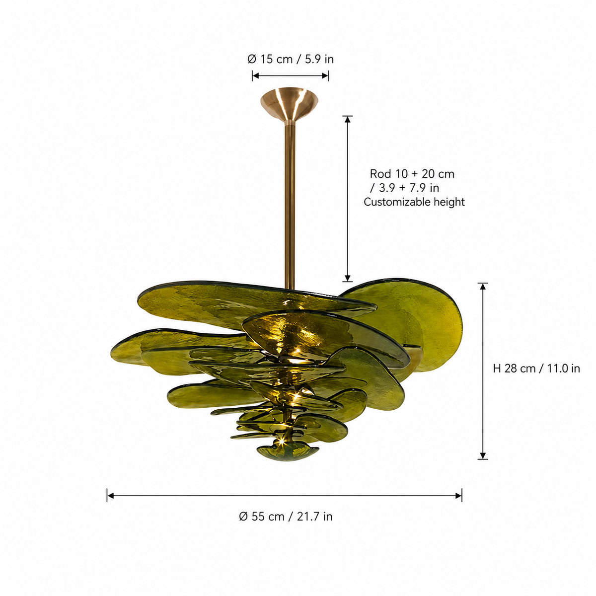 Living Room/Dining Room Chandelier – Artisan Murano Style Petal Cascade