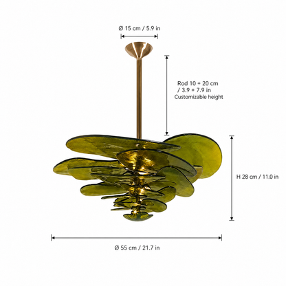 Living Room/Dining Room Chandelier – Artisan Murano Style Petal Cascade