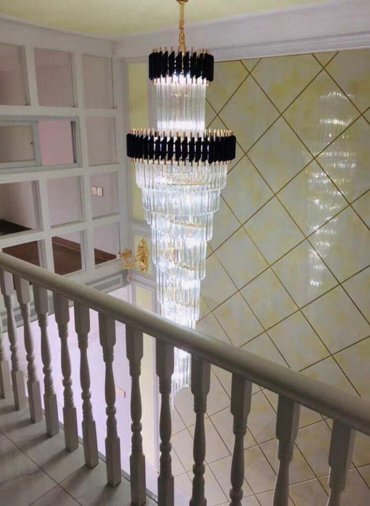 Spiral Crystal Chandelier For Foyer/ Staircase