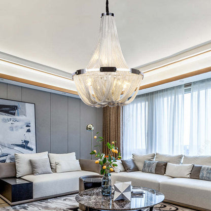 Denise Glenn Luxury Aluminum Chain Tassel Chandelier