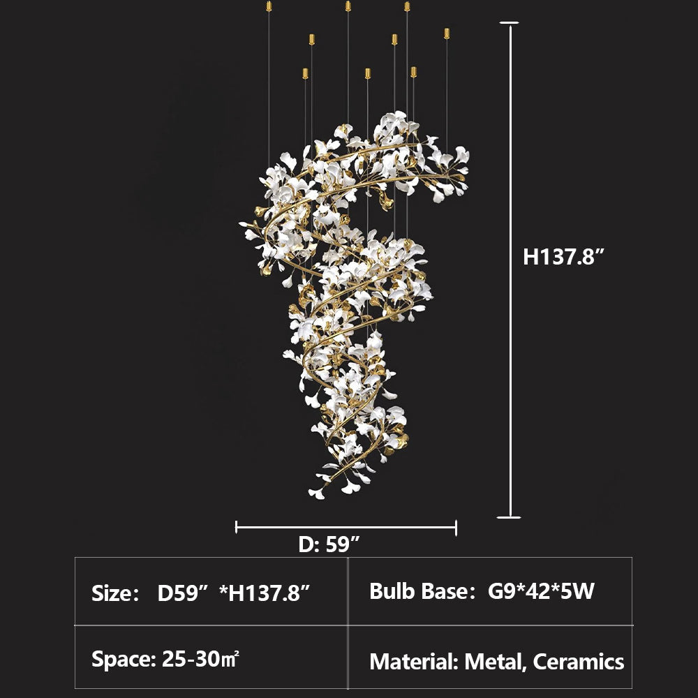 Candy Gingko Chandelier for Living Room/Staircse/Entryway/Foyer