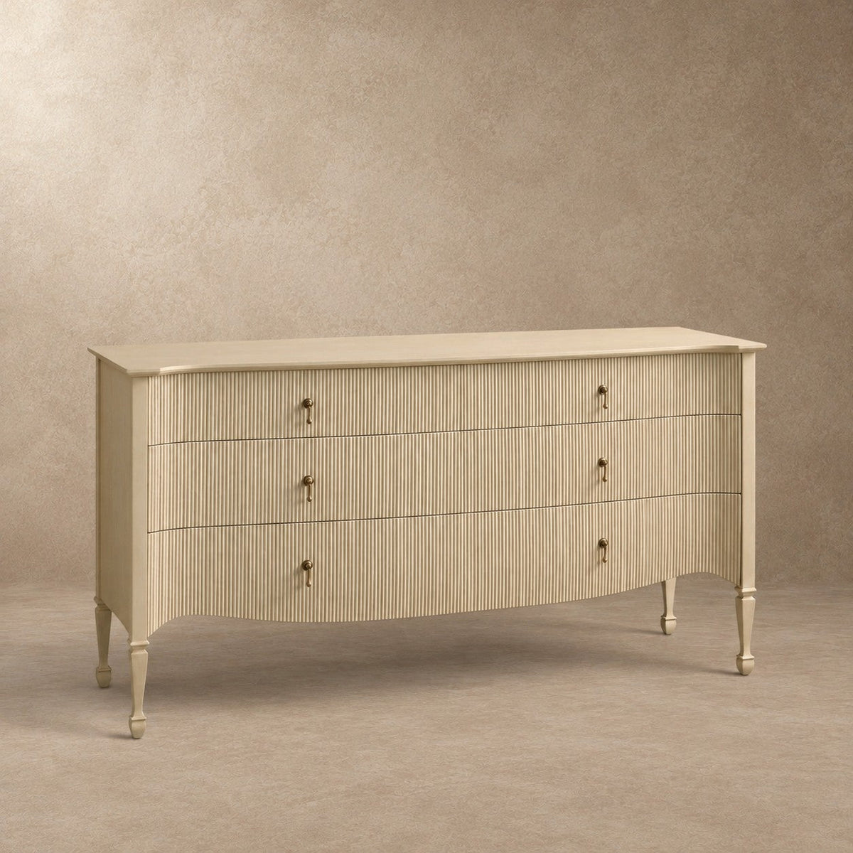 Happyarcadian Sculpted Reeded Bedroom Storage Chest