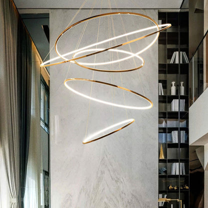 WOMO Large Tiered Ring LED Foyer Chandelier-WM2160