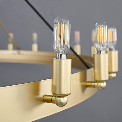 Celestine Vintage Filament 2-Tier Round Chandelier 63''