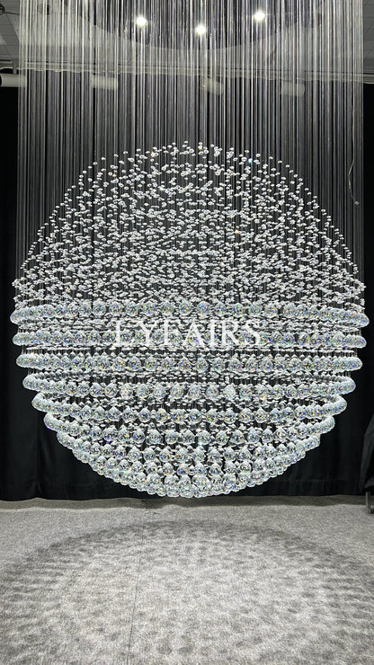 Modern Ball Crystal Raindrop Chandelier for Living Room/Staircase/Foyer