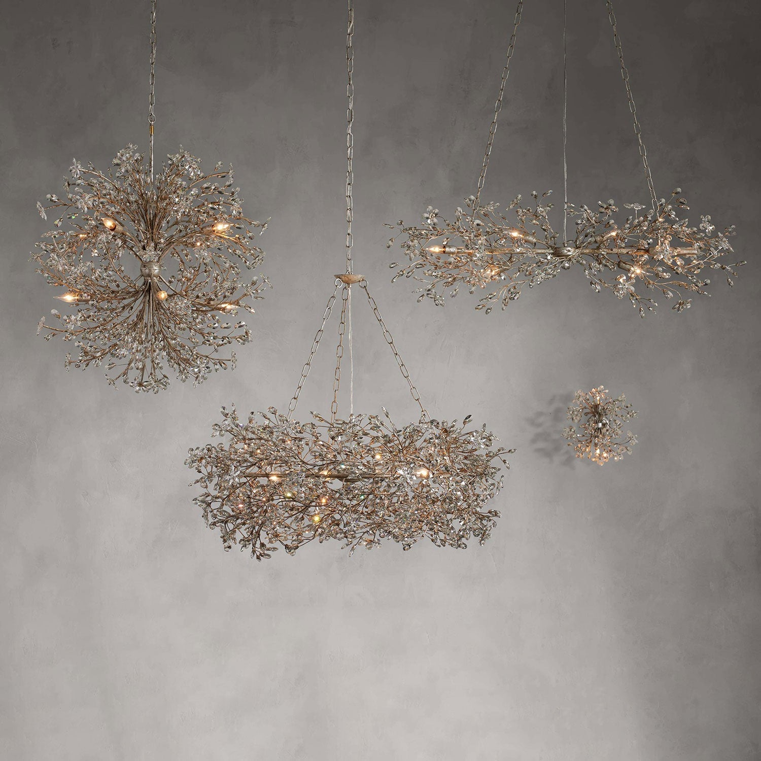 Fiore Crystal Flowers Creative Round Chandelier 8-Light