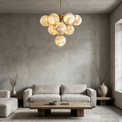 Modern Round Alabaster Chandelier