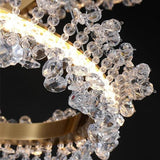 3 Size Ring Crystal Golden Round Chandelier