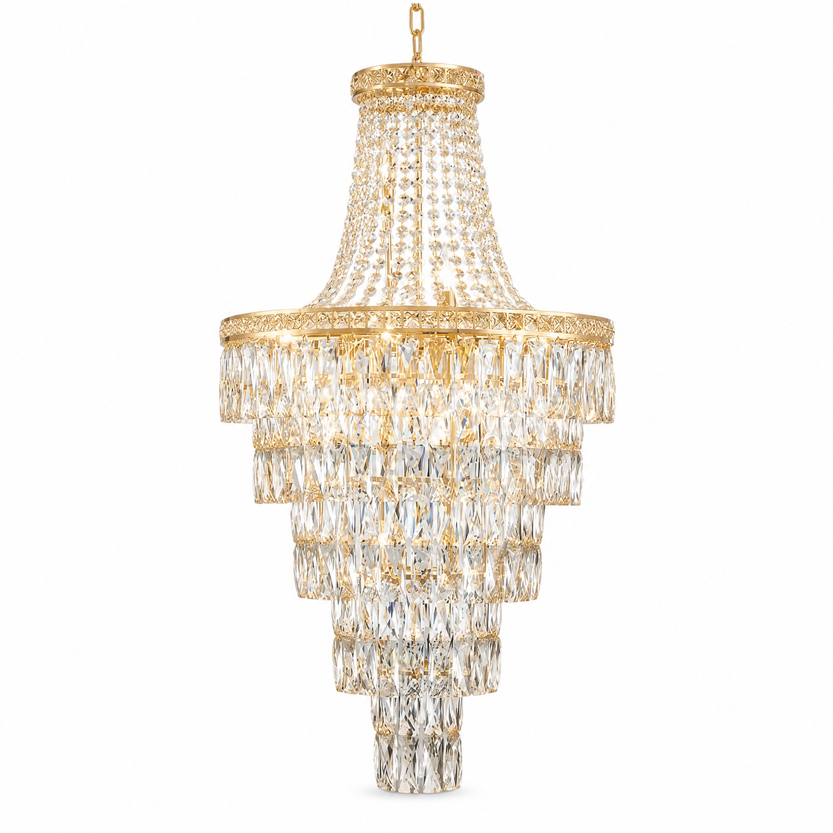 Square Diamond Round Pendant 550 - Gold