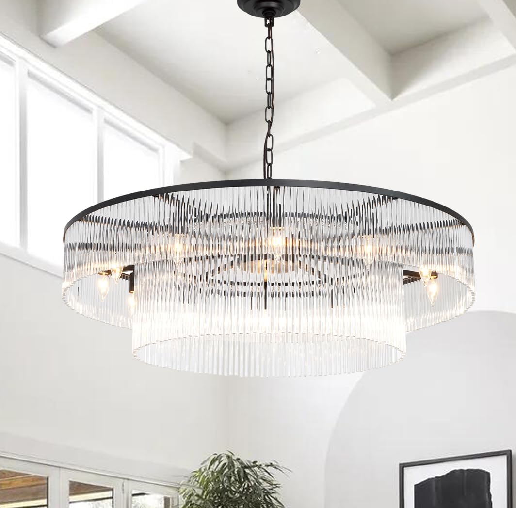 Extra Large Long Brass Chandelier
