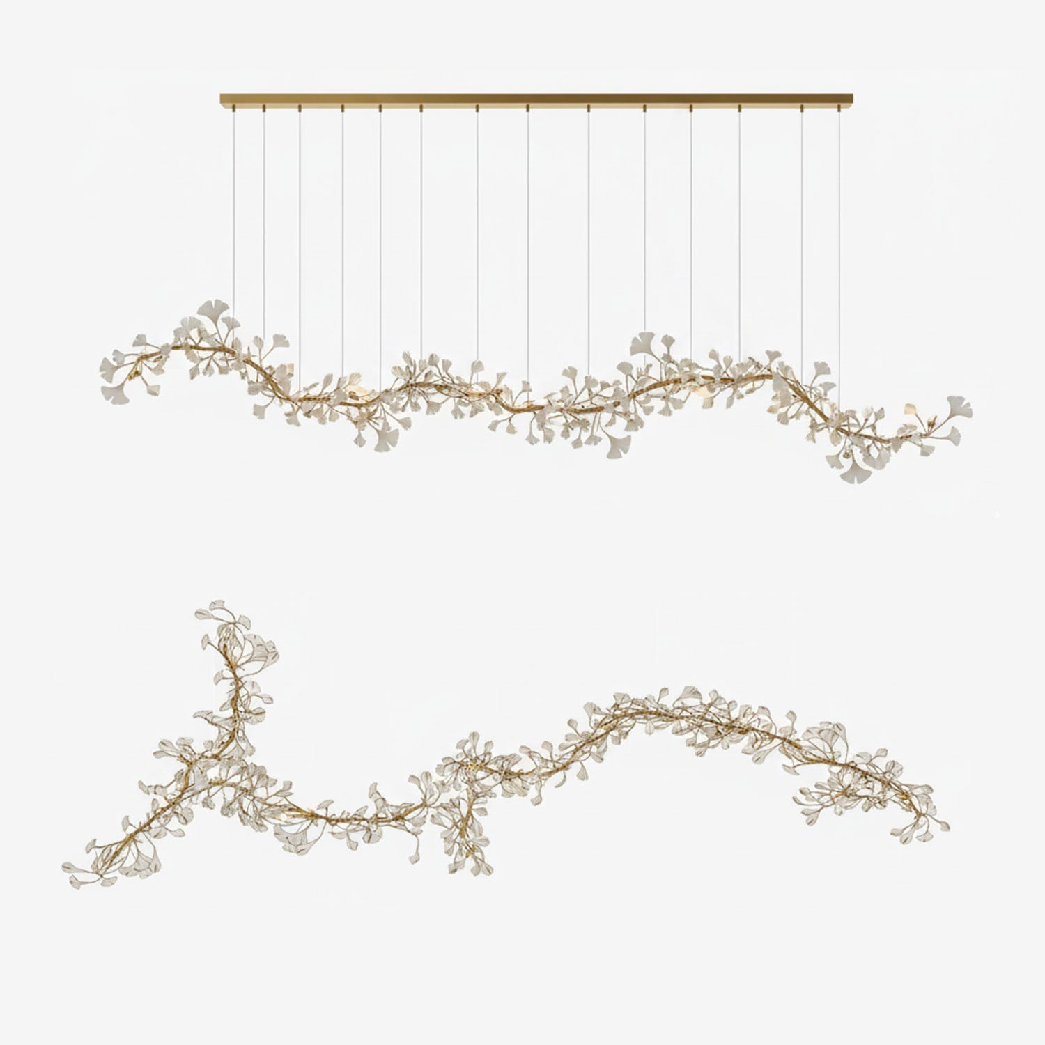 Gingko Ceramic Branch Chandelier E
