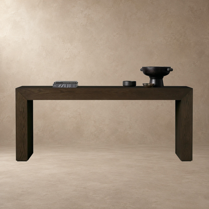 Happyarcadian Waterfall Edge Solid Oak Hallway Table