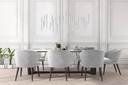 Bellini Rectangular Tubular Pendant Light Chandelier - Merlin Lamps