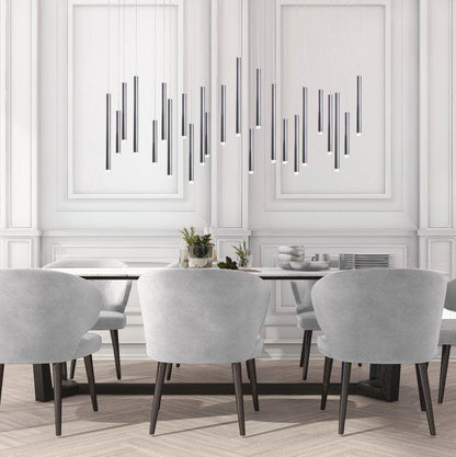 Bellini Rectangular Tubular Pendant Light Chandelier - Merlin Lamps