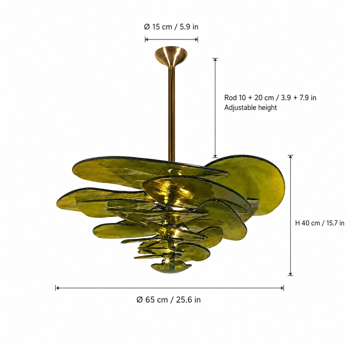 Living Room/Dining Room Chandelier – Artisan Murano Style Petal Cascade