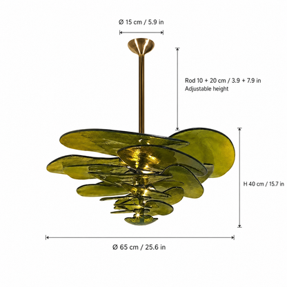 Living Room/Dining Room Chandelier – Artisan Murano Style Petal Cascade