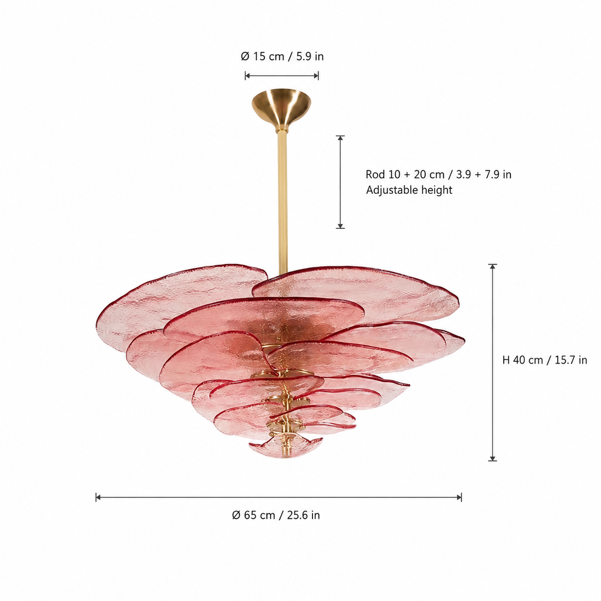 Living Room/Dining Room Chandelier – Artisan Murano Style Petal Cascade