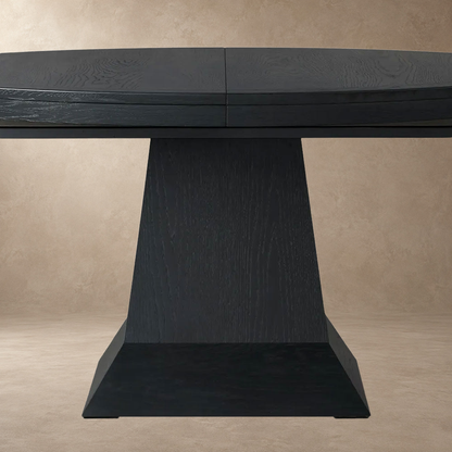 Round Oak Extension Dining Table with Leaves