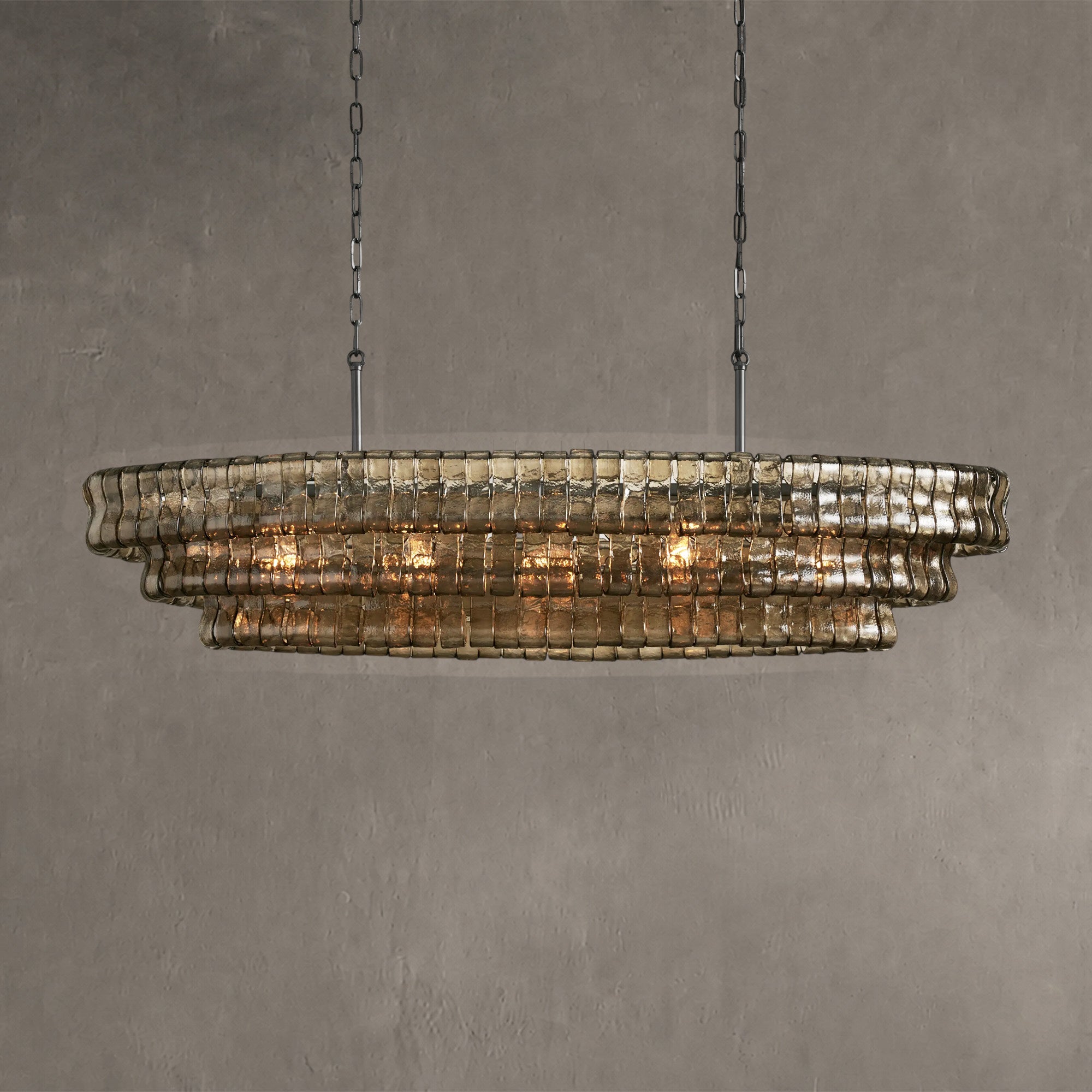 Ghiaccio Glass Oval Chandelier 54''65''