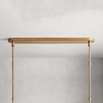Mid-Century Modern Brass Chandelier