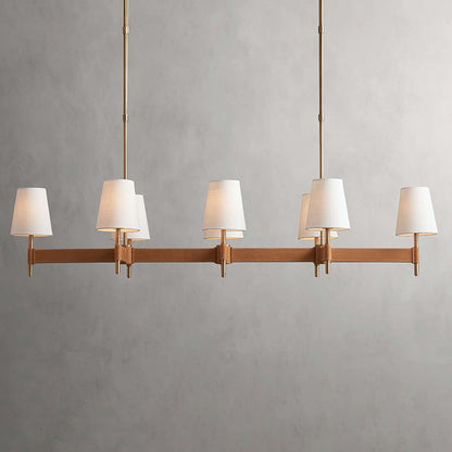 Mid-Century Modern Brass Chandelier