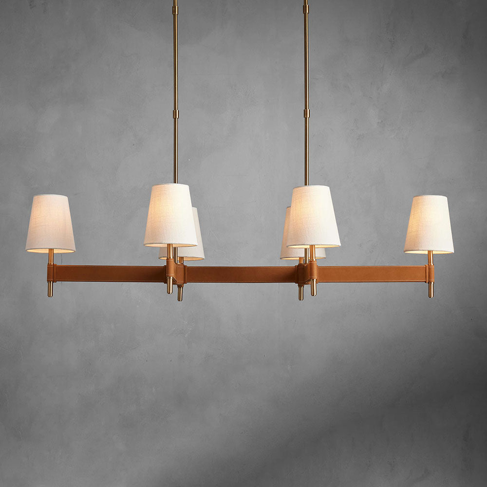 Mid-Century Modern Brass Chandelier