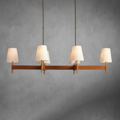 Mid-Century Modern Brass Chandelier